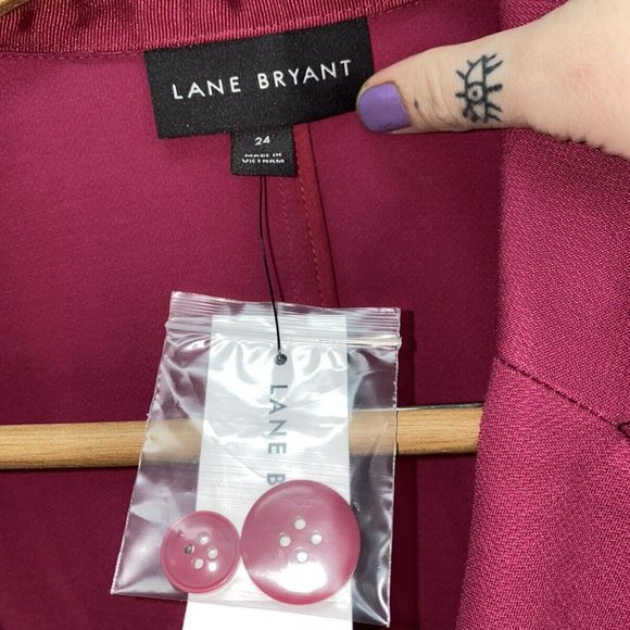 Lane Bryant Magenta Blazer Single Button Size Women’s 24 New with Tags - Picture 4 of 4